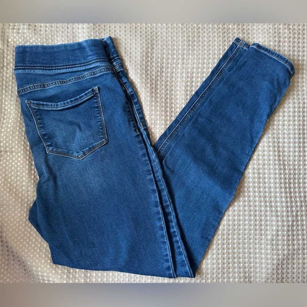 Old Navy Rockstar super skinny jegging pull on 14 tall EUC stretchy 31” inseam